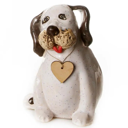 Puppy Dog Ceramic Figurine in White - 16cm