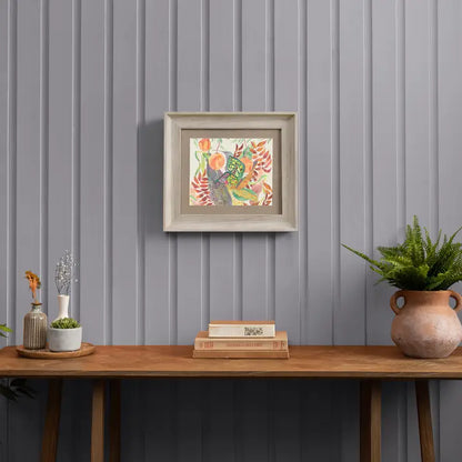 Butterfly Framed Print Birch/Linen - 33.6x38.6cm