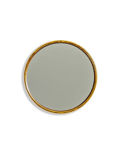 Gold Leaf Ribbed Cylinder Mirror 30cm
