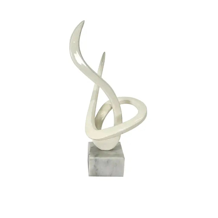 Atrium White Swirl Sculpture - 44.5cm