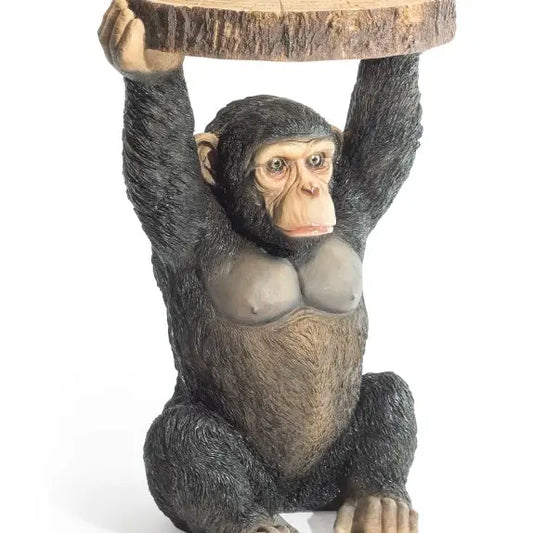 Chimpanzee Holding "Trunk Slice" Side Table - 53cm