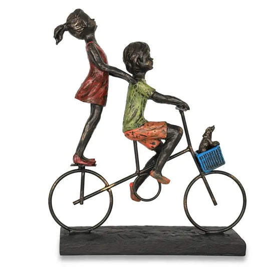 Children Riding Bicycle - 32cm