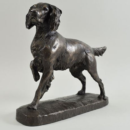 Springer Spaniel, Cold Cast Bronze Sculpture by David Geenty - 23cm