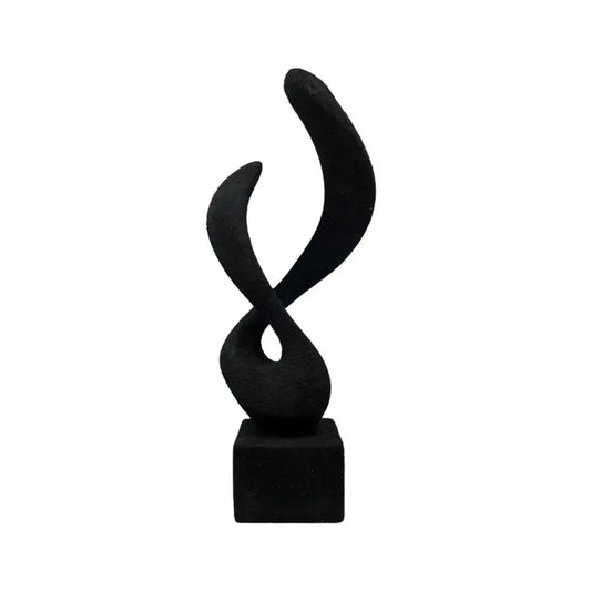 Black Infinity Twist Sculpture - Contemporary Abstract Art - 45cm