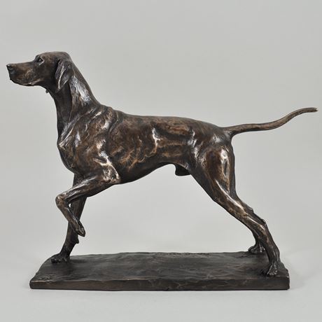 Pointer, Cold Cast Bronze Sculpture by David Geenty - 18.5cm