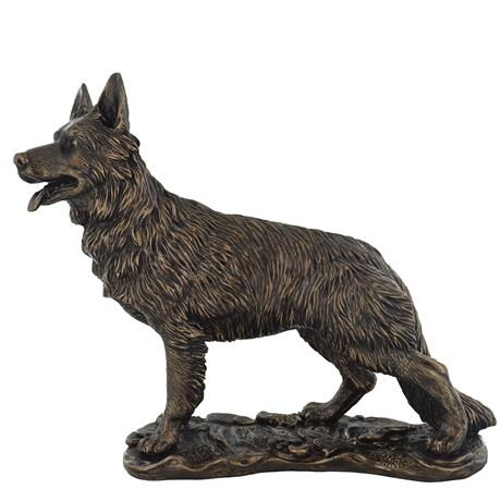 German Shepherd, Cold Cast Bronze Sculpture - 26cm