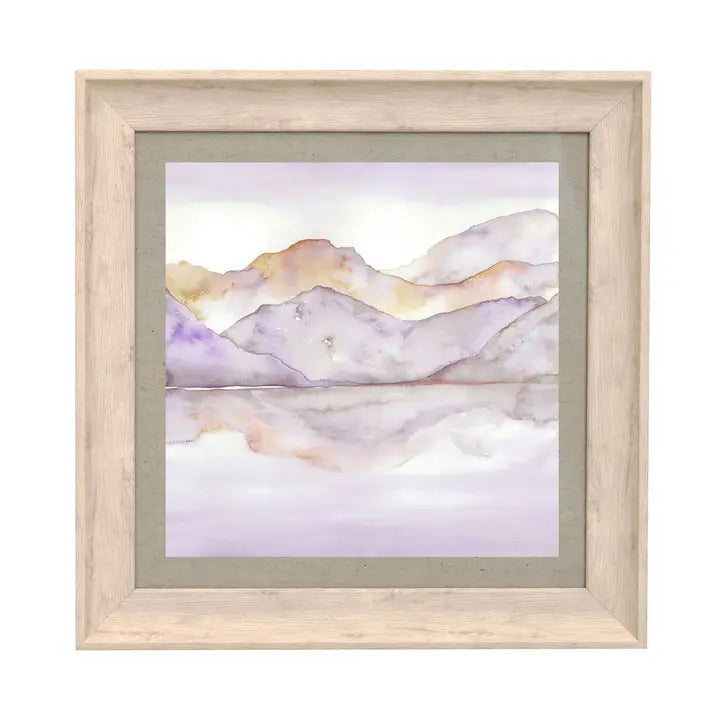 Dorian Mountains Framed Print Birch/Heather - 46x46cm