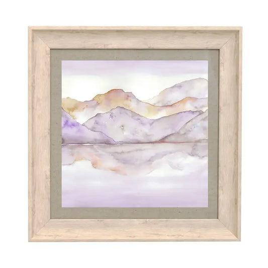 Dorian Mountains Framed Print Birch/Heather - 46x46cm