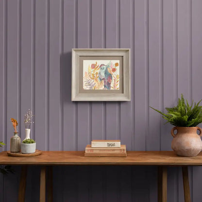 Heron Framed Print Birch/Linen - 33.6x38.6cm