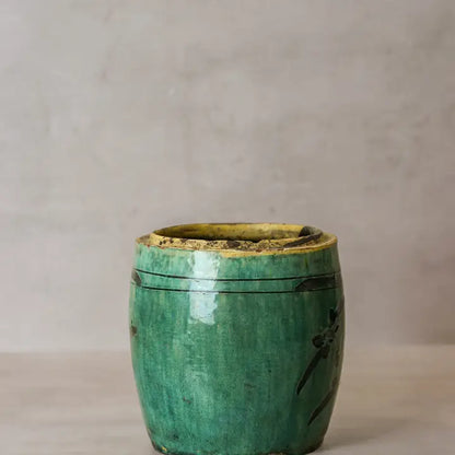 Vintage Emerald Green Pot - 21cm