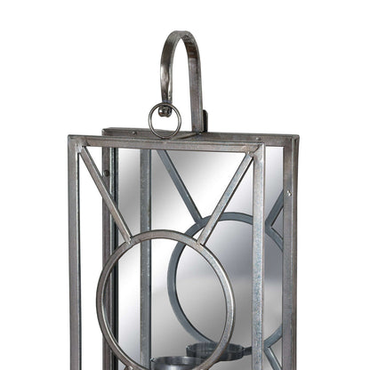 Silver Rectangle Mirrored Tealight Holder - 52cm