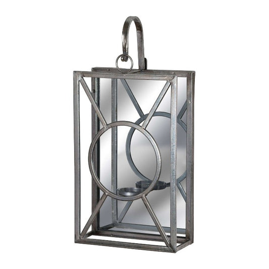 Silver Rectangle Mirrored Tealight Holder - 52cm