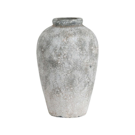 White Stone Aged Vase - 45cm