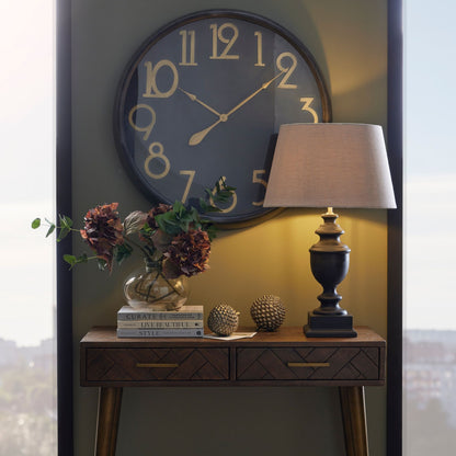 Soho Brass And Black Large Clock - 80cm
