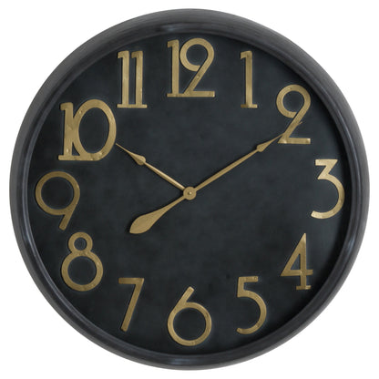 Soho Brass And Black Large Clock - 80cm
