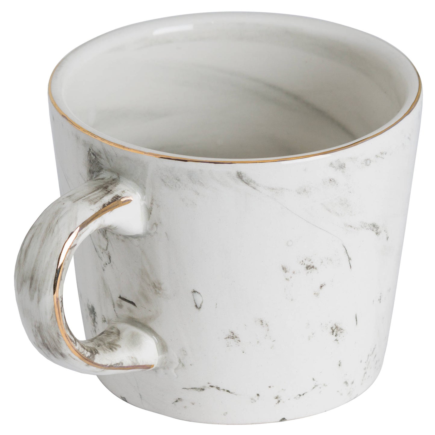 Ceramic Marbled Mug W/ Gold Trim - 10cm