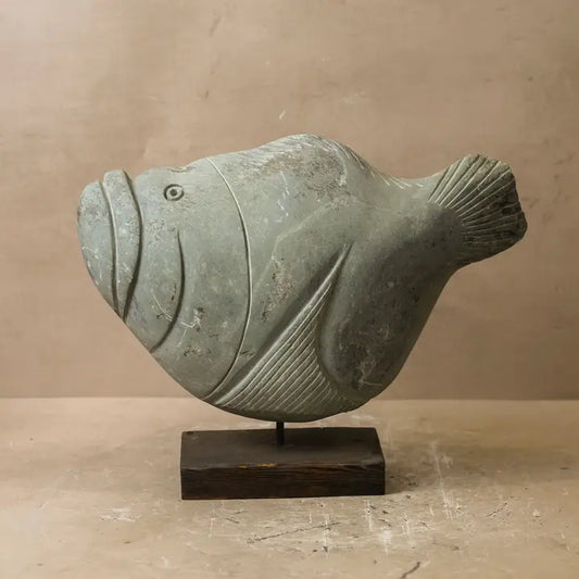 Stone Fish Sculpture - 34cm
