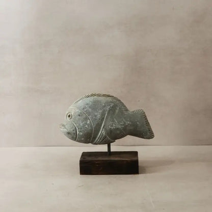 Stone Fish Sculpture - 25cm