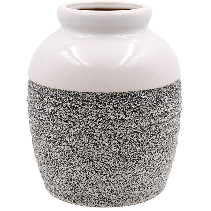 Saturn White & Grey Vase - 17.5cm