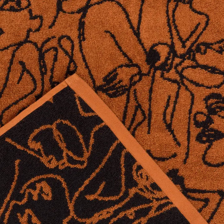 Everybody Abstract Jacquard Hand Towel Pecan - 100% Cotton