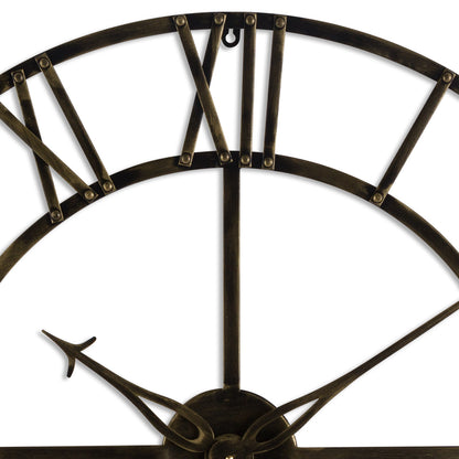 Small Antique Brass Skeleton Clock - 80cm