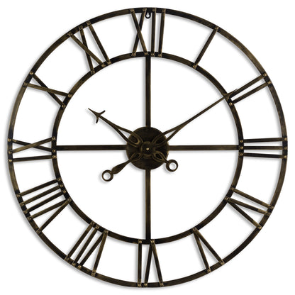 Small Antique Brass Skeleton Clock - 80cm