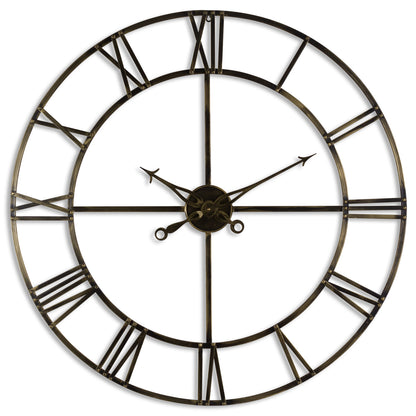 Large Antique Brass Large Skeleton Clock - 100cm
