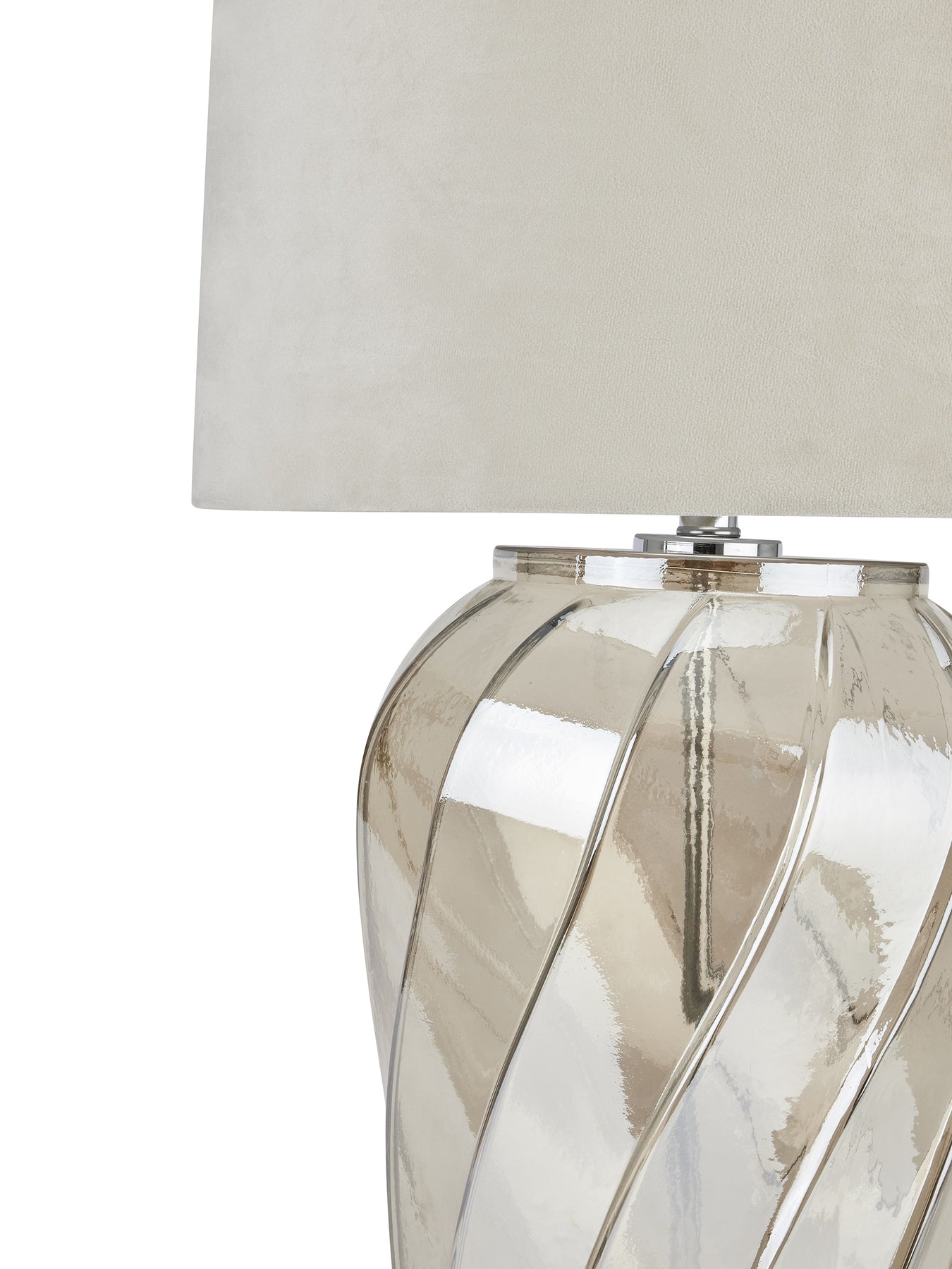 Metallic Glass Lamp W/ Velvet Shade - 80cm