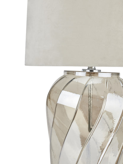 Metallic Glass Lamp W/ Velvet Shade - 80cm