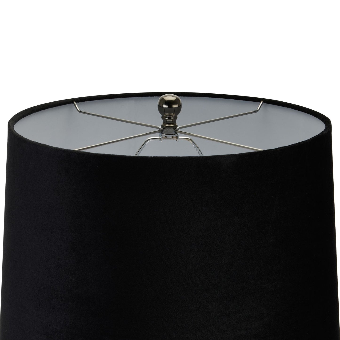 Amber Dapple Table Lamp W/ Black Velvet Shade - 76cm