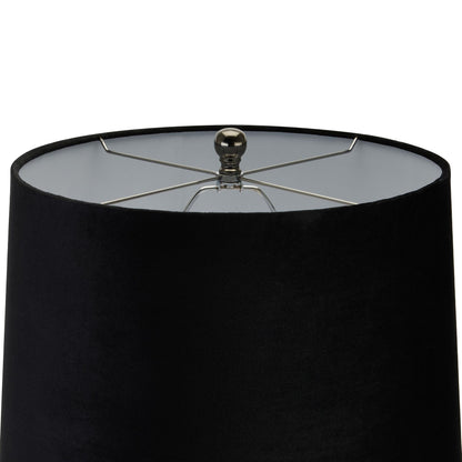 Amber Dapple Table Lamp W/ Black Velvet Shade - 76cm