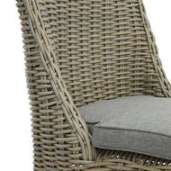 Beige Wicker Outdoor Round Dining Chair - 90cm