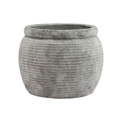 White Stone Rimmed Large Plant Pot - 40cm