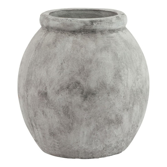 White Stone Jar Shaped Planter - 31cm