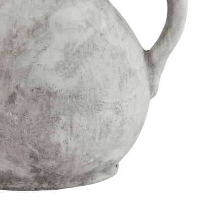 White Stone Jug Vase - 23cm