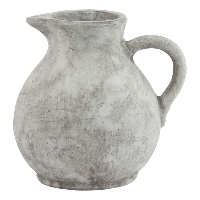 White Stone Jug Vase - 23cm