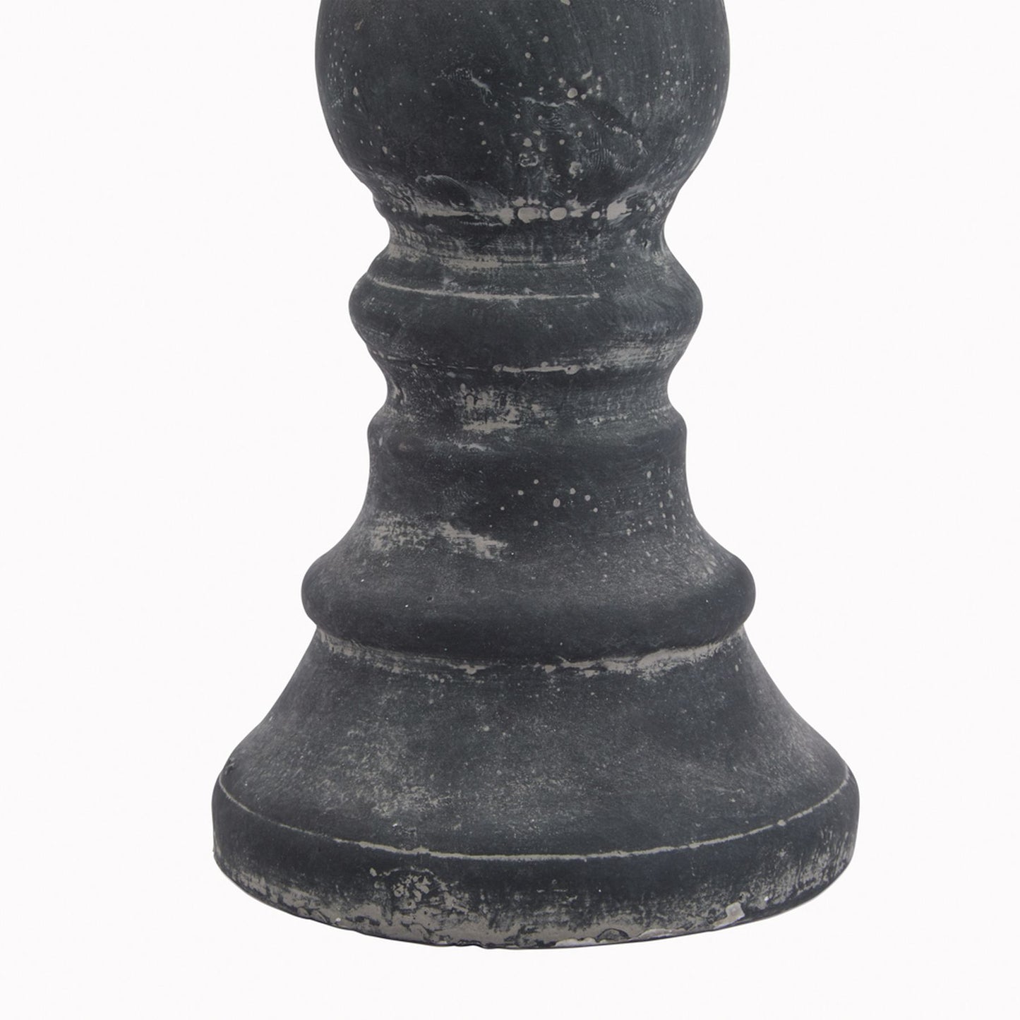 Dark Grey Column Ceramic Candle Holder - 30cm