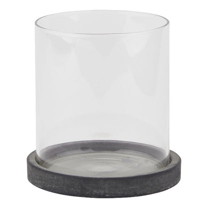 Dark Grey Hurricane Lantern Candle Holder - 14cm