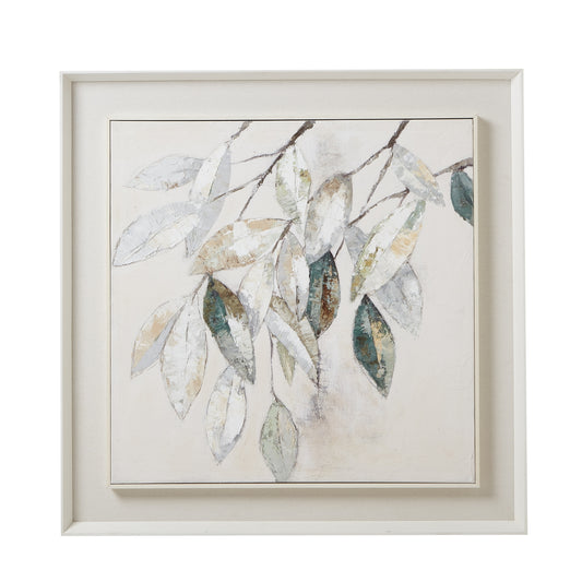 Dolce Mottle Leaf Framed Painting On Canvas - 100cm