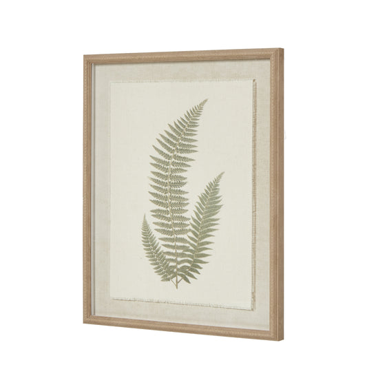 Fern Art On Texture-Torn Paper With Beaded Frame - 50cm