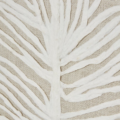 Large Plume White Feather Art Mounted In Beaded Frame - 80cm