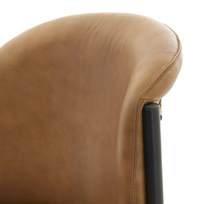 Billy Leather Curved Dining Chair - 85cm