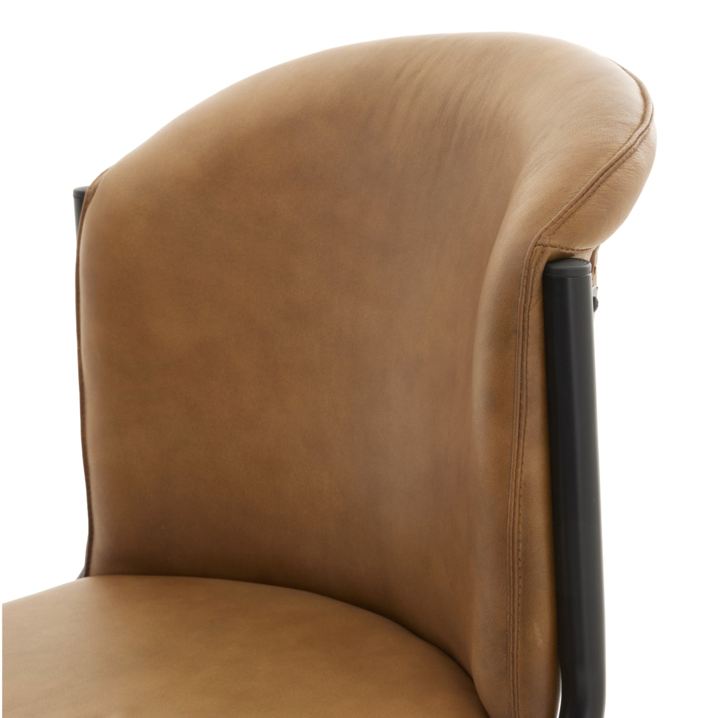 Billy Leather Curved Dining Chair - 85cm