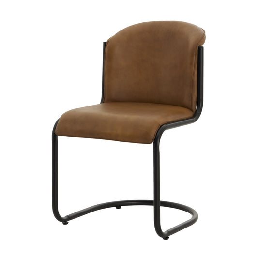 Billy Leather Curved Dining Chair - 85cm