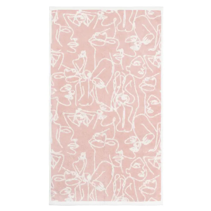Everybody Abstract Jacquard Hand Towel Blush - 100% Cotton
