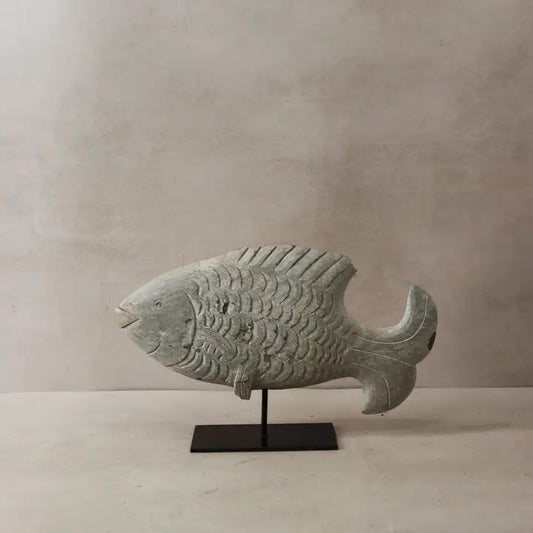Stone Fish Sculpture - 34cm