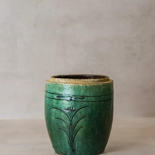 Vintage Emerald Green Pot - 21cm