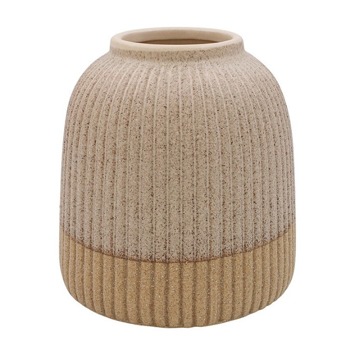 Sandstone 2 Tone Beige Vase - 15cm