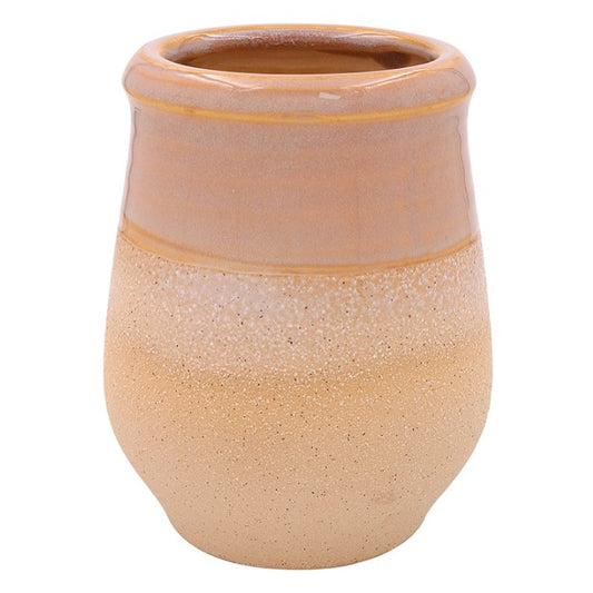 3 Tone Beige Ceramic Vase - 13cm