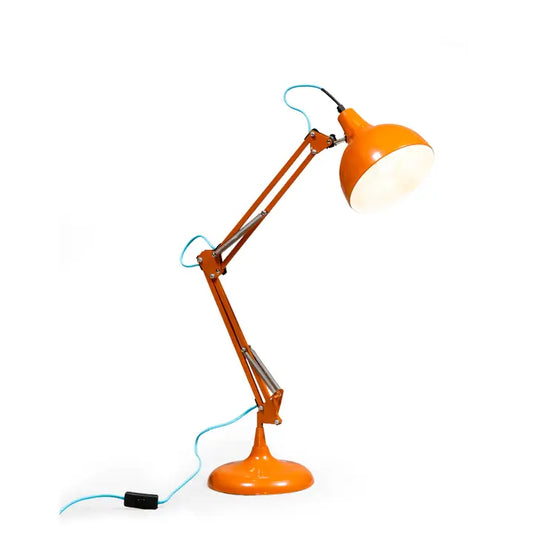Orange Traditional Desk Lamp (Blue Fabric Flex) - 75cm
